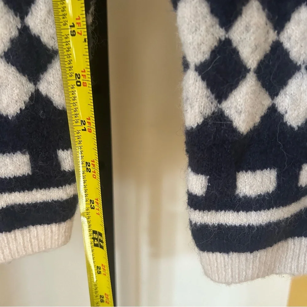 J. Crew Merino Wool Alpaca Sweater Pants Knit Cabincore Geometric Fair Isle Sz M
